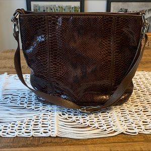 ⭐️Brighton Hobo Croco-Embossed Leather Large Bag